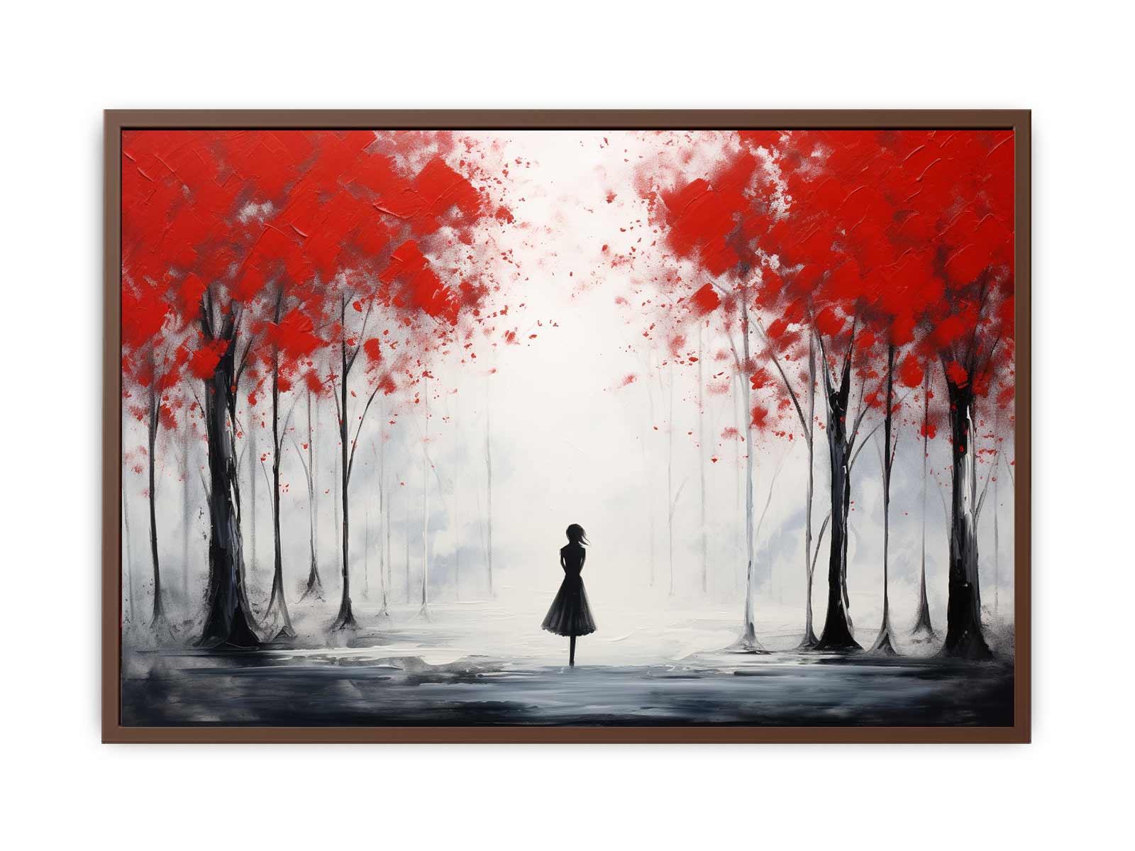 Red Tree Art Painting Canvas Art Print-6