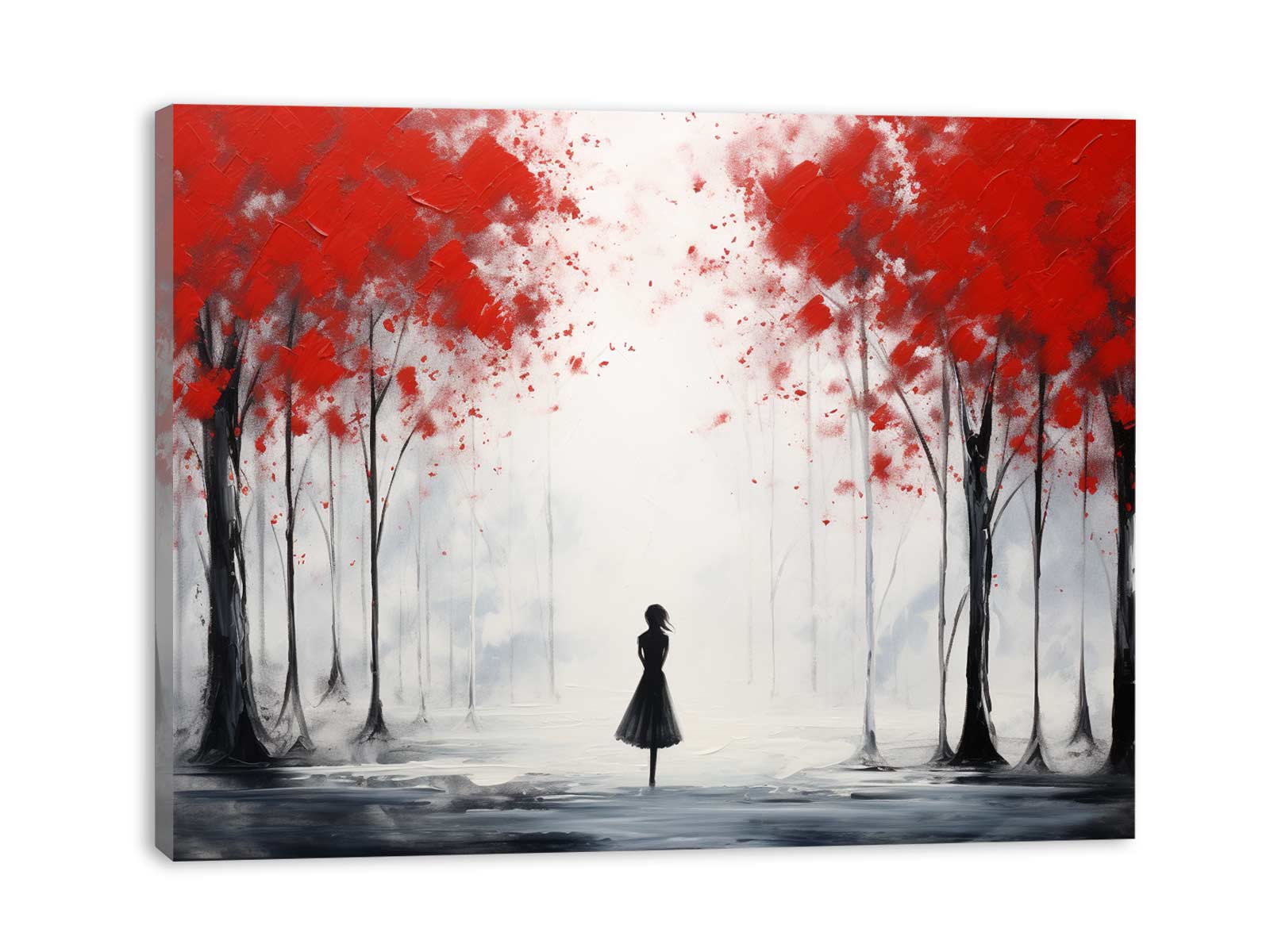 Red Tree Art Painting Canvas Art Print-3