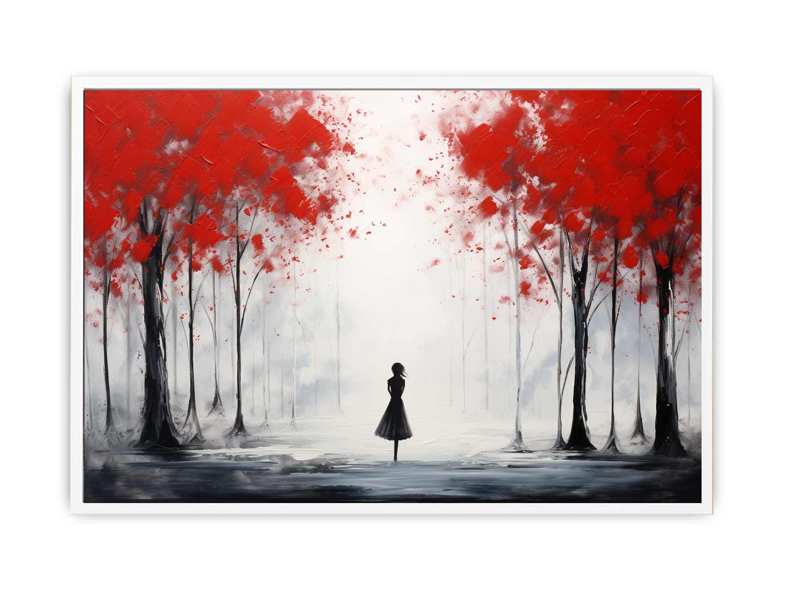 Red Tree Art Painting Canvas Art Print-5