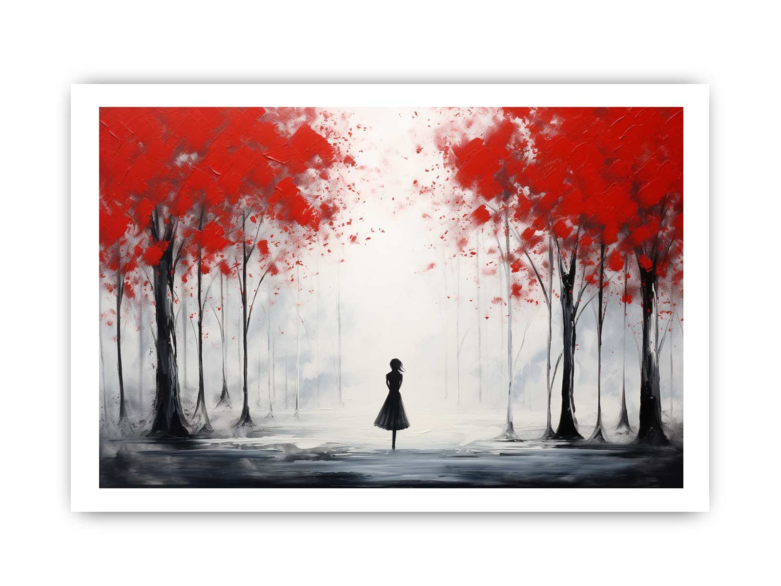 Red Tree Art Painting Canvas Art Print-8