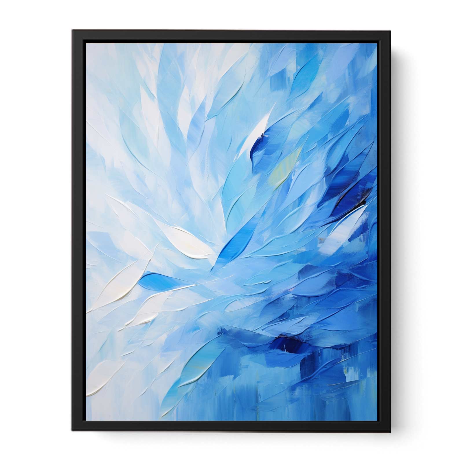 Abstract Blue Knife Art Painting Canvas Art Print-4