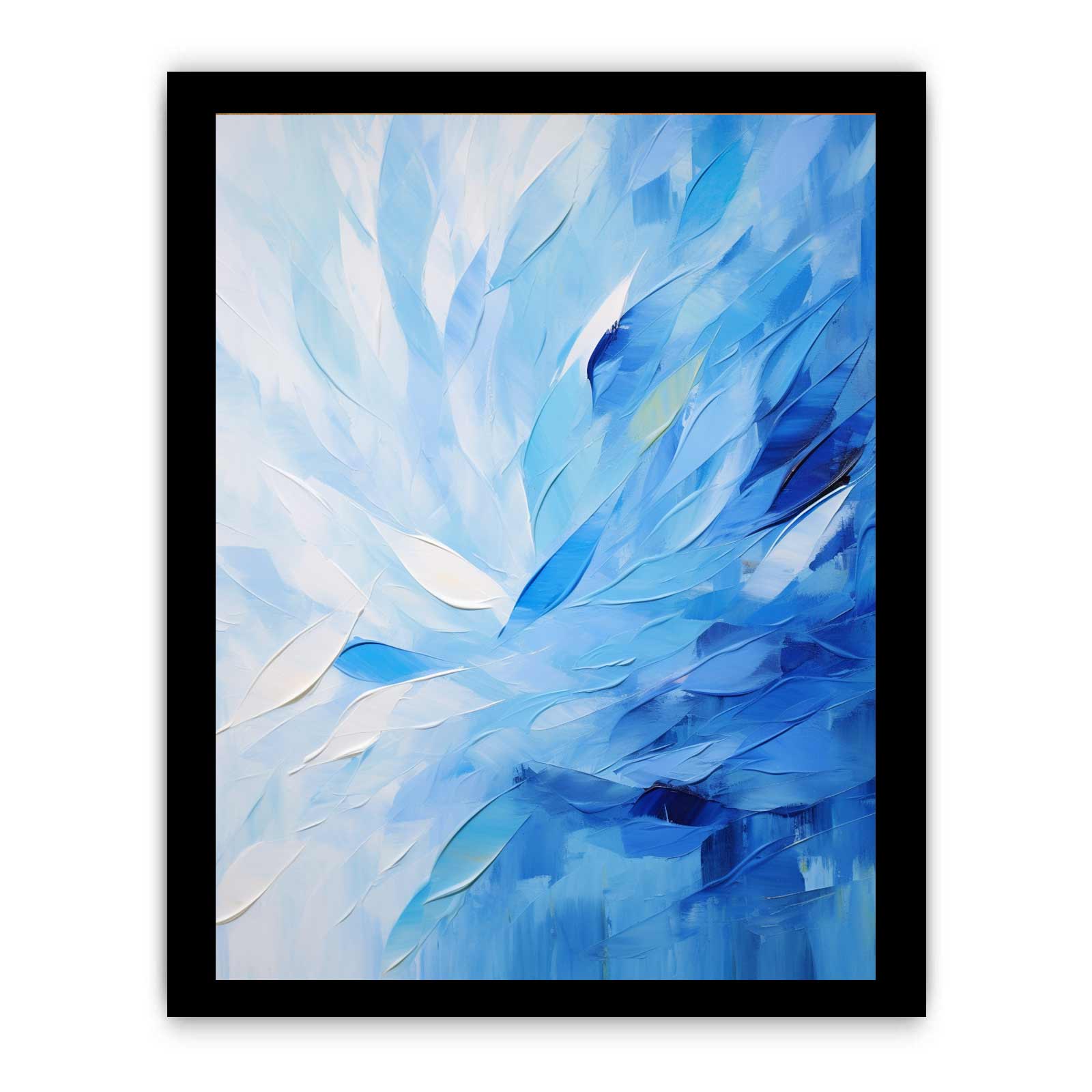 Abstract Blue Knife Art Painting Canvas Art Print-7
