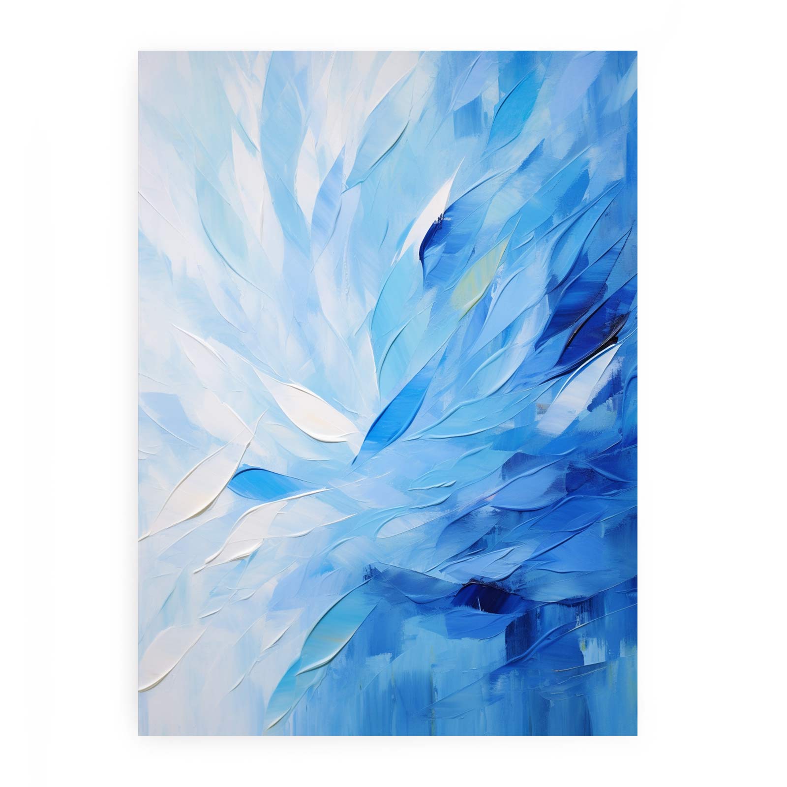 Abstract Blue Knife Art Painting Canvas Art Print-0
