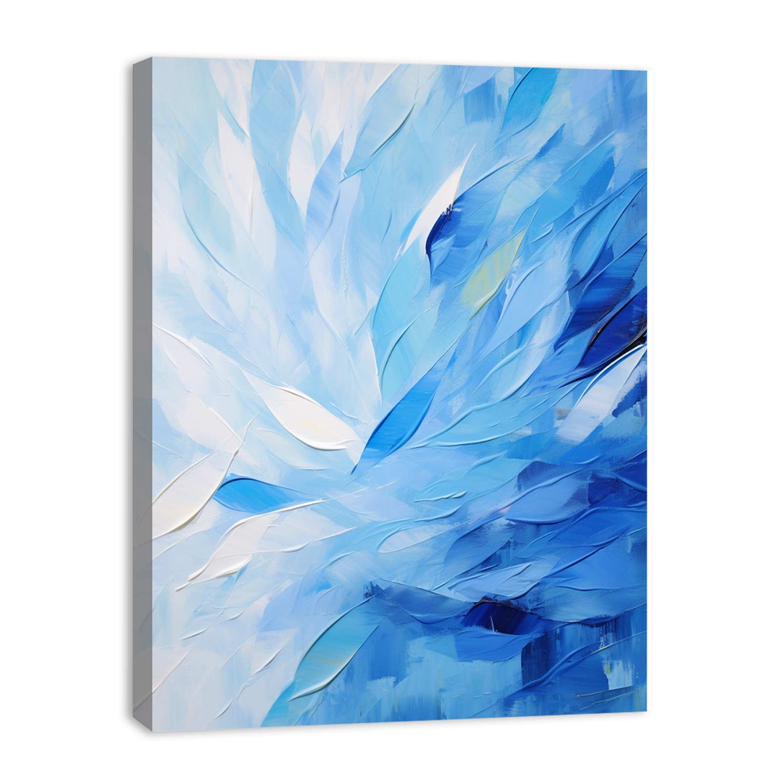 Abstract Blue Knife Art Painting Canvas Art Print-3