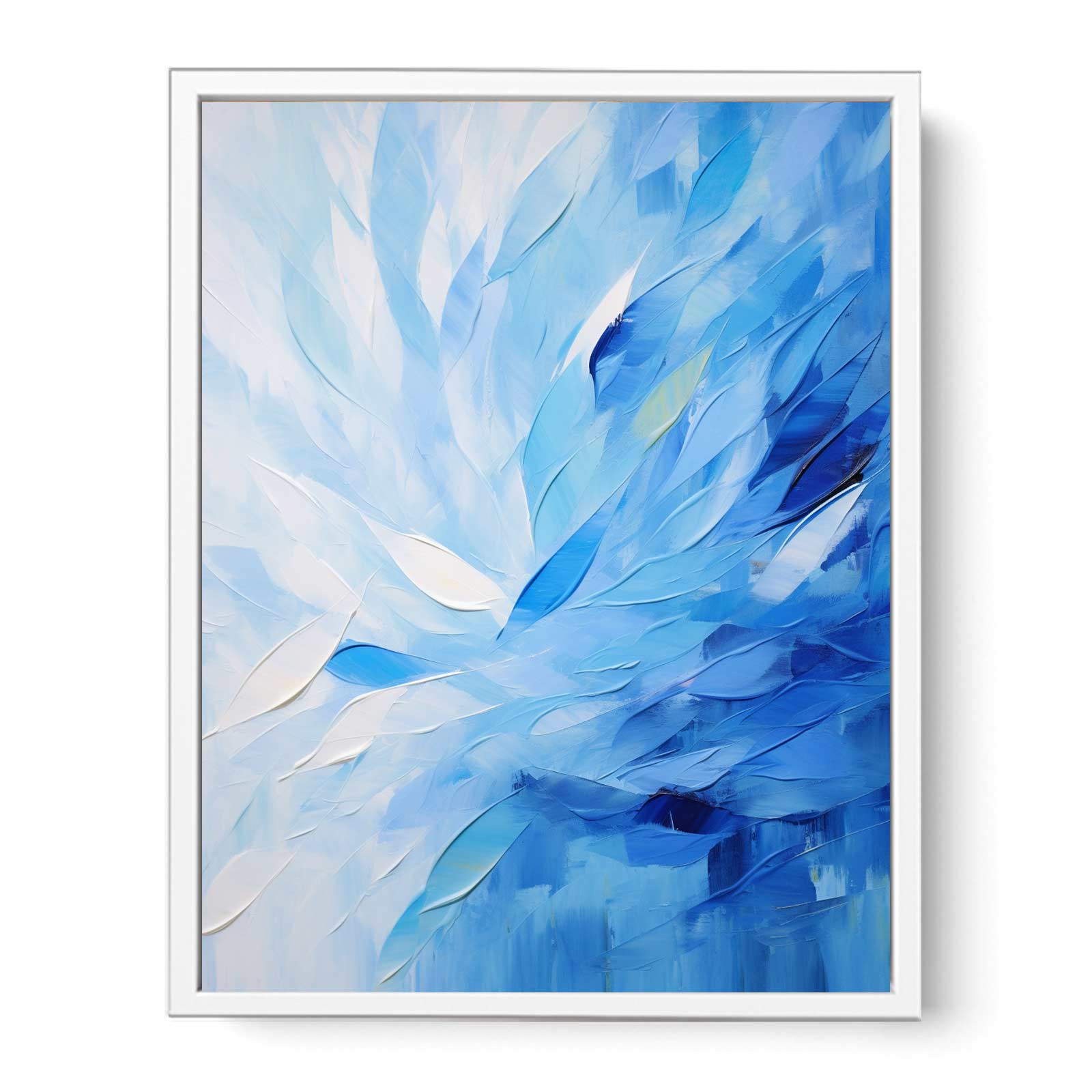Abstract Blue Knife Art Painting Canvas Art Print-5