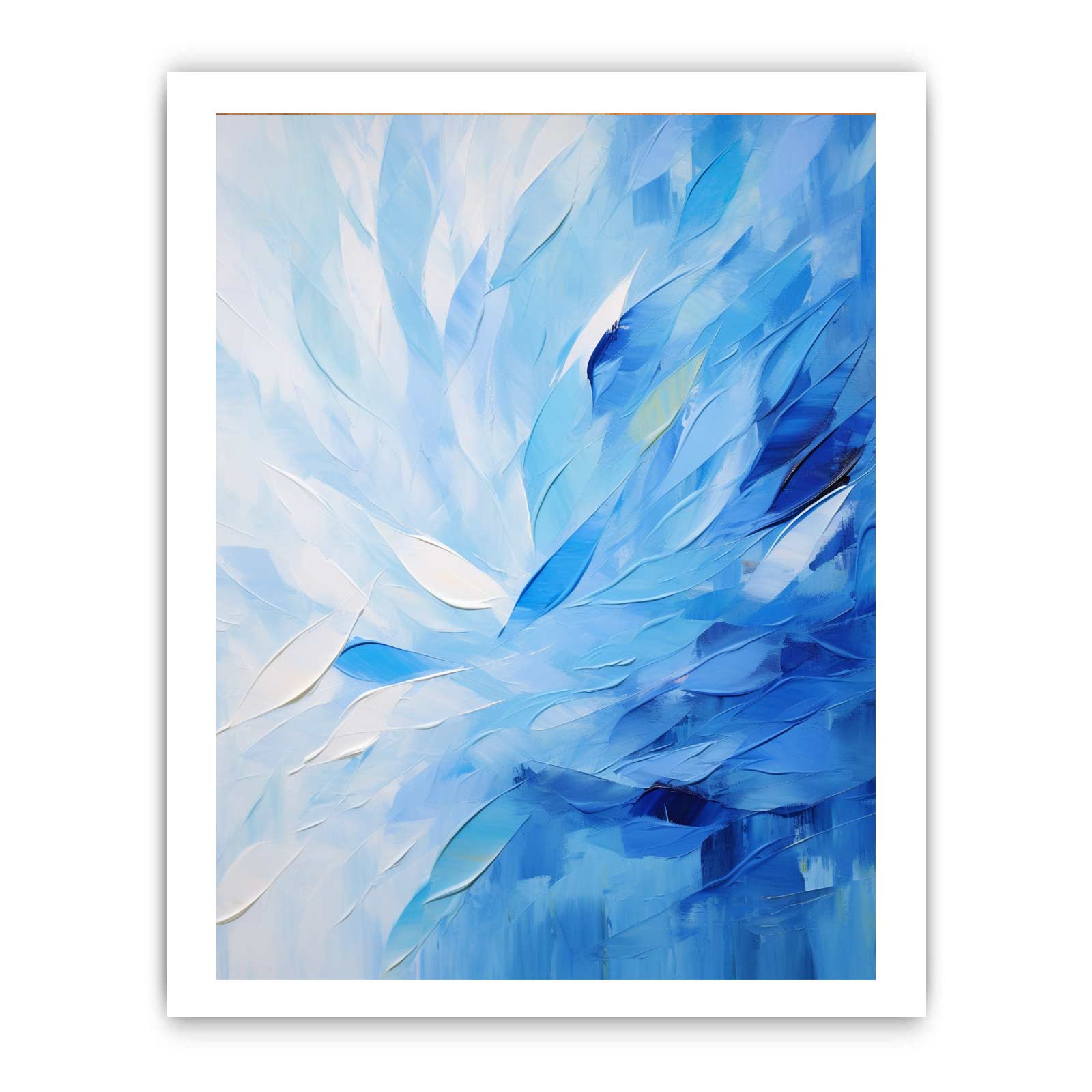 Abstract Blue Knife Art Painting Canvas Art Print-8