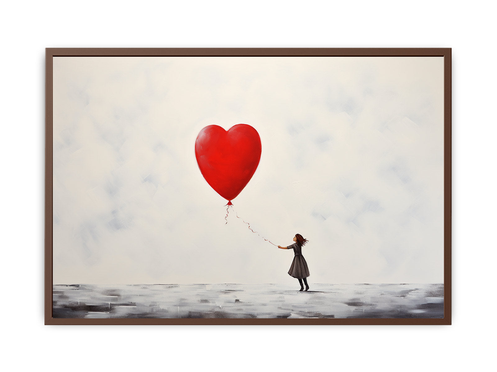White Red Balloon Painting Canvas  Art Print-6