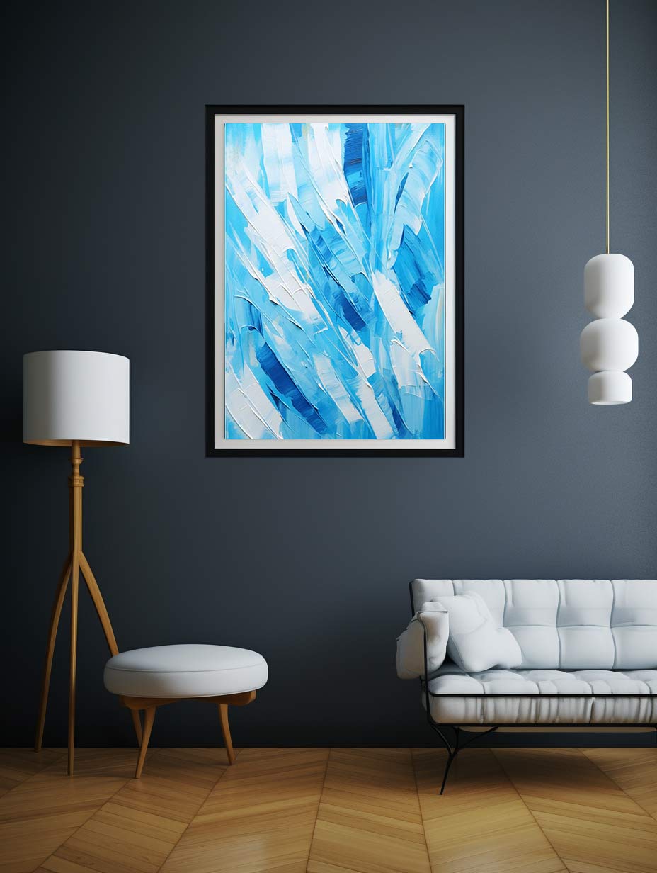Abstract Blue Painting Canvas Art Print-2