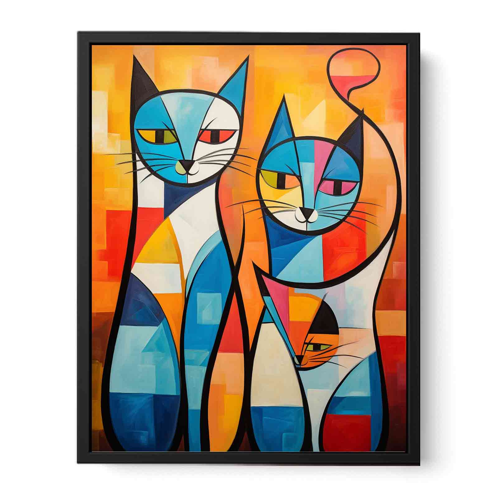 Cats Modern Art Canvas Art Print-4