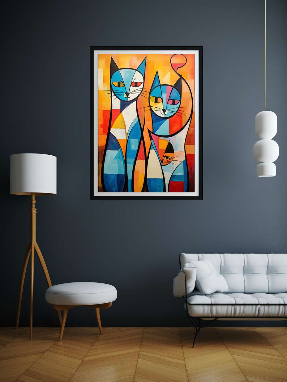 Cats Modern Art Canvas Art Print-2
