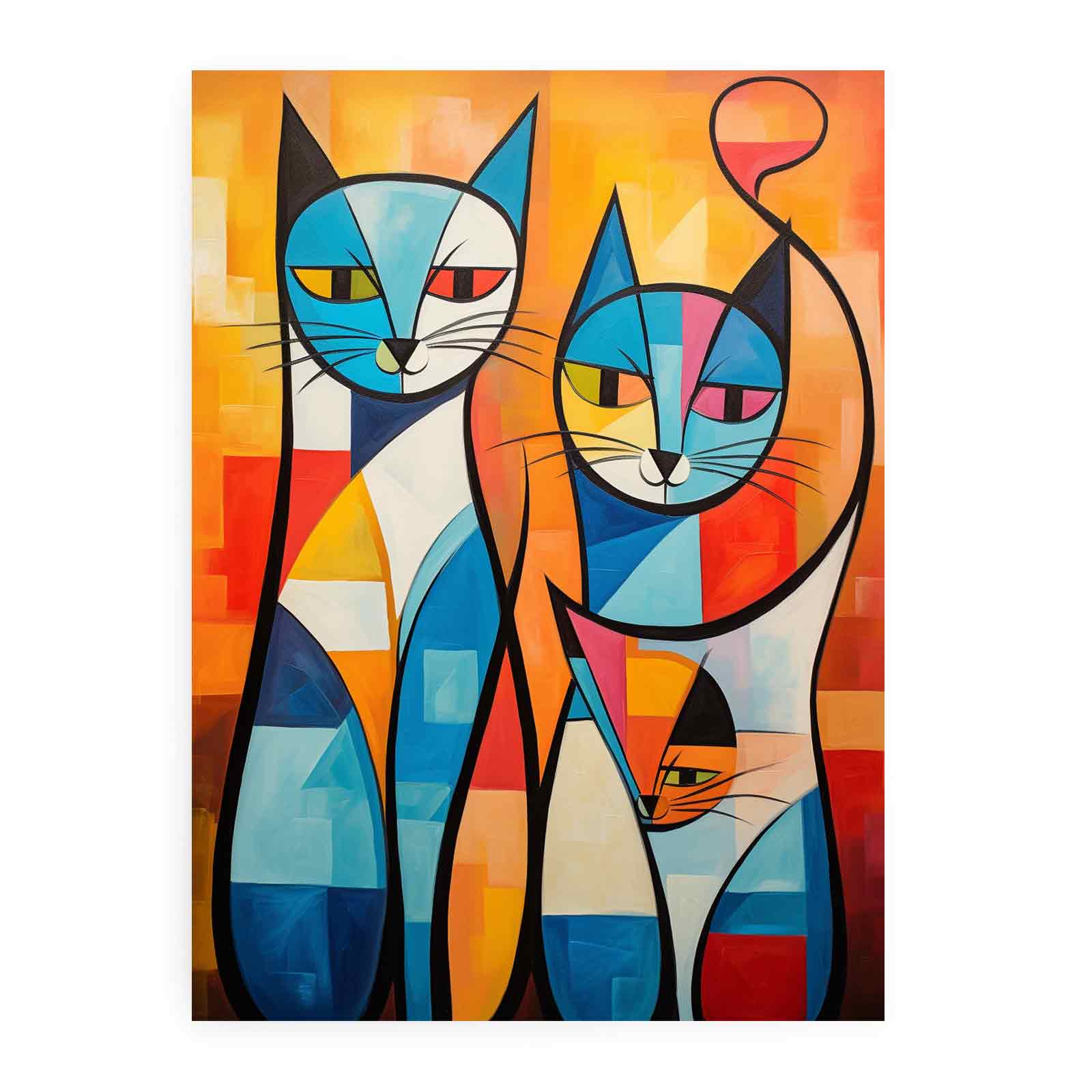 Cats Modern Art Canvas Art Print-0