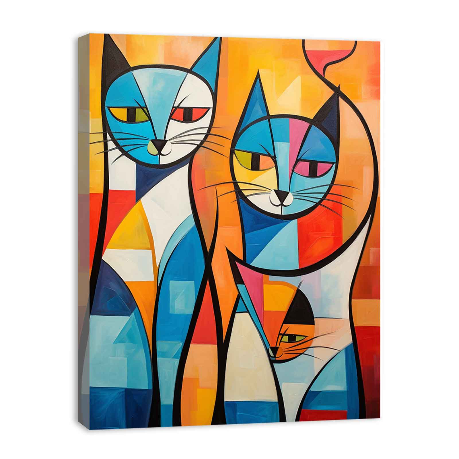 Cats Modern Art Canvas Art Print-3