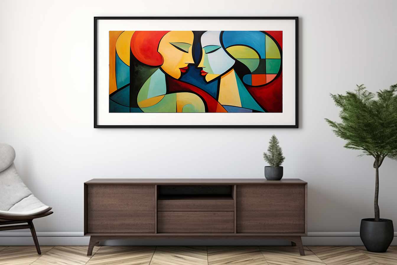 Two Women Modern Art Canvas Art Print-1