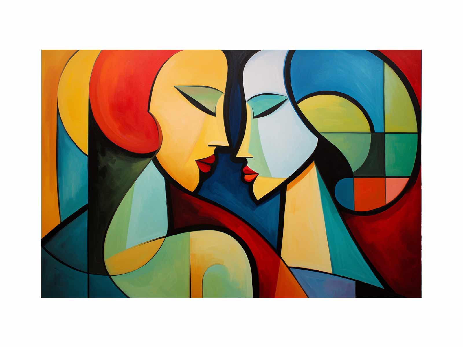 Two Women Modern Art Canvas Art Print-0
