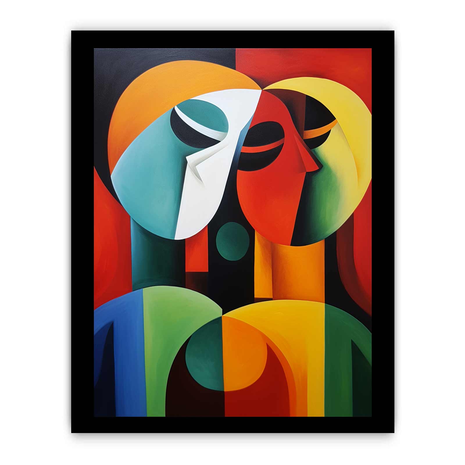 Modern Art Three Ladies Canvas Art Print-7