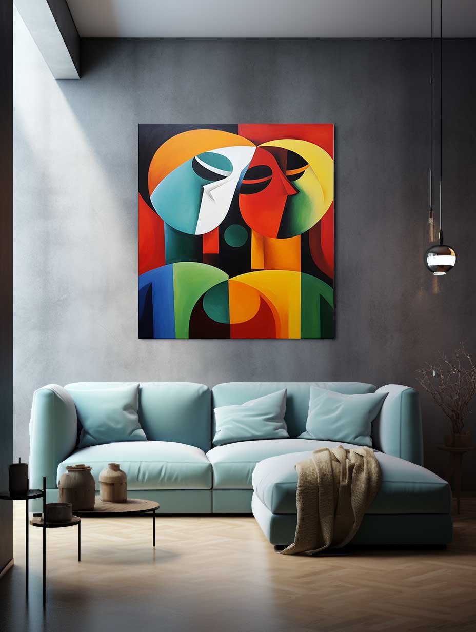 Modern Art Three Ladies Canvas Art Print-1