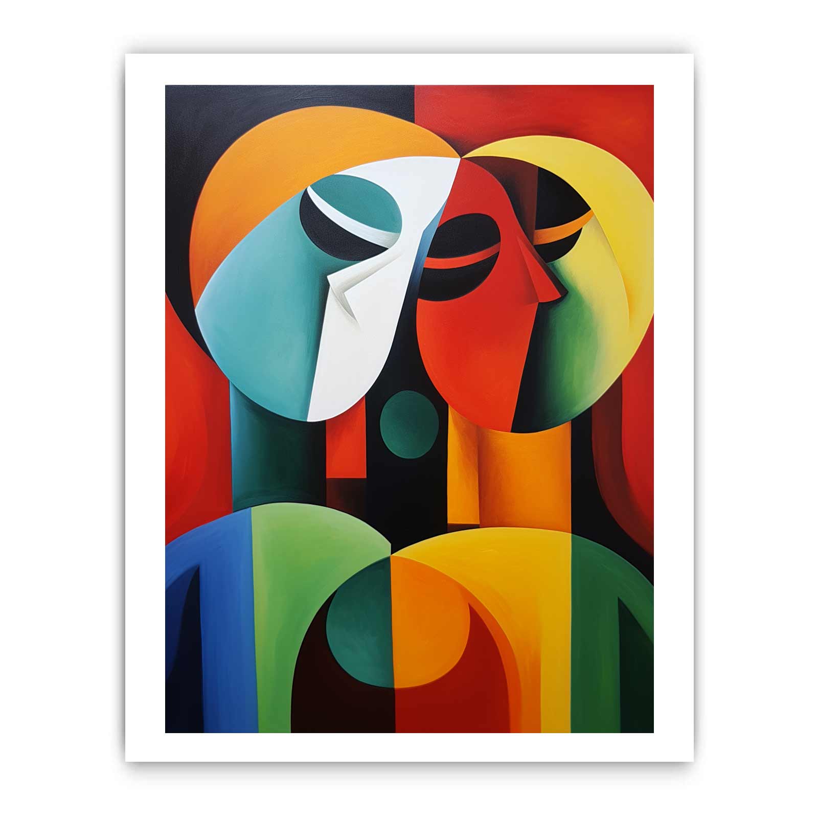 Modern Art Three Ladies Canvas Art Print-8