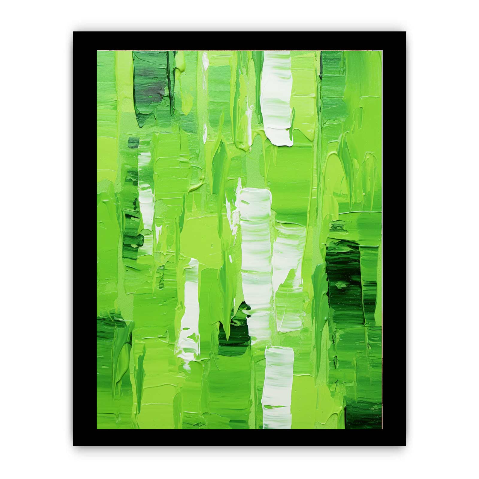 Abstract Green palette knife painting-7