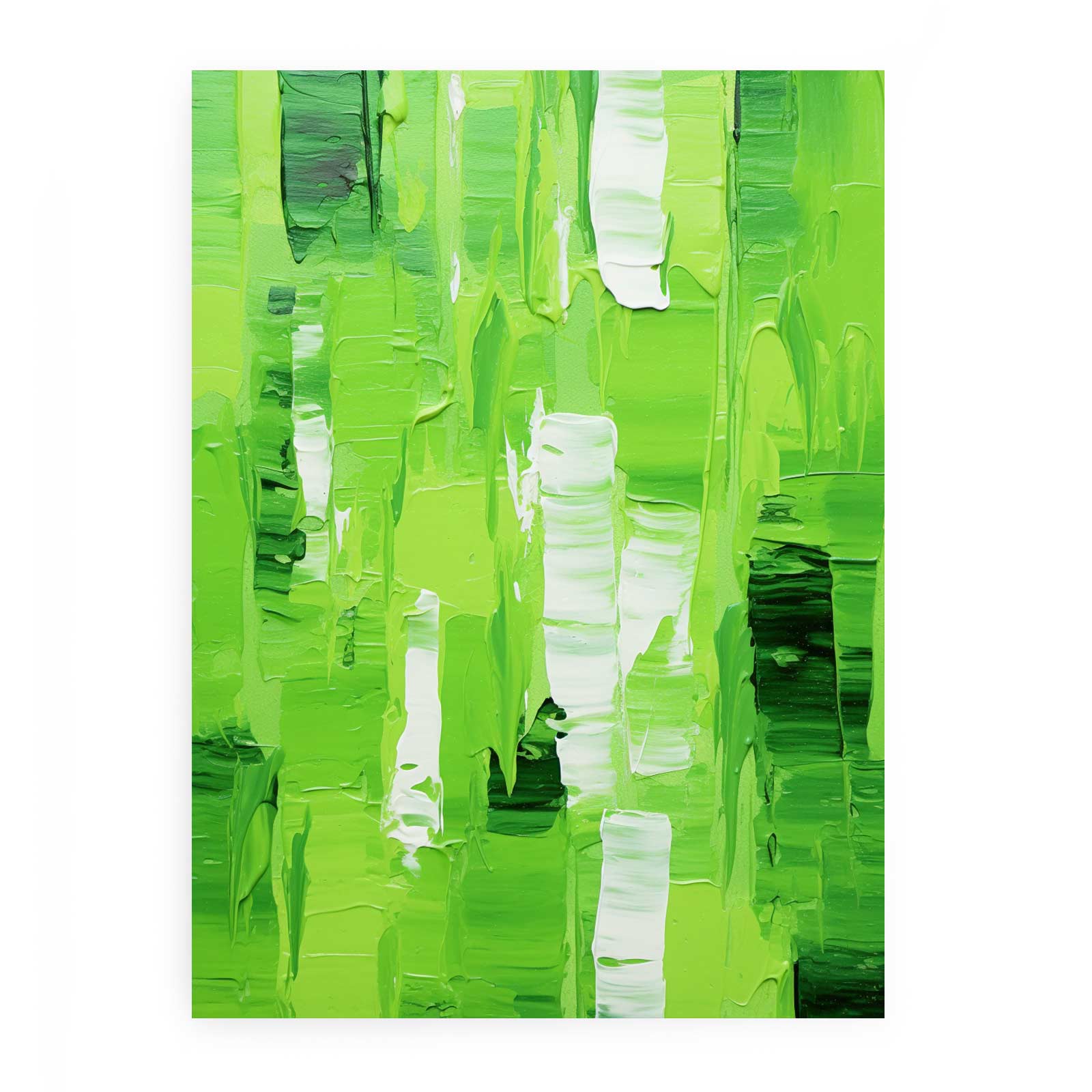 Abstract Green palette knife painting-0