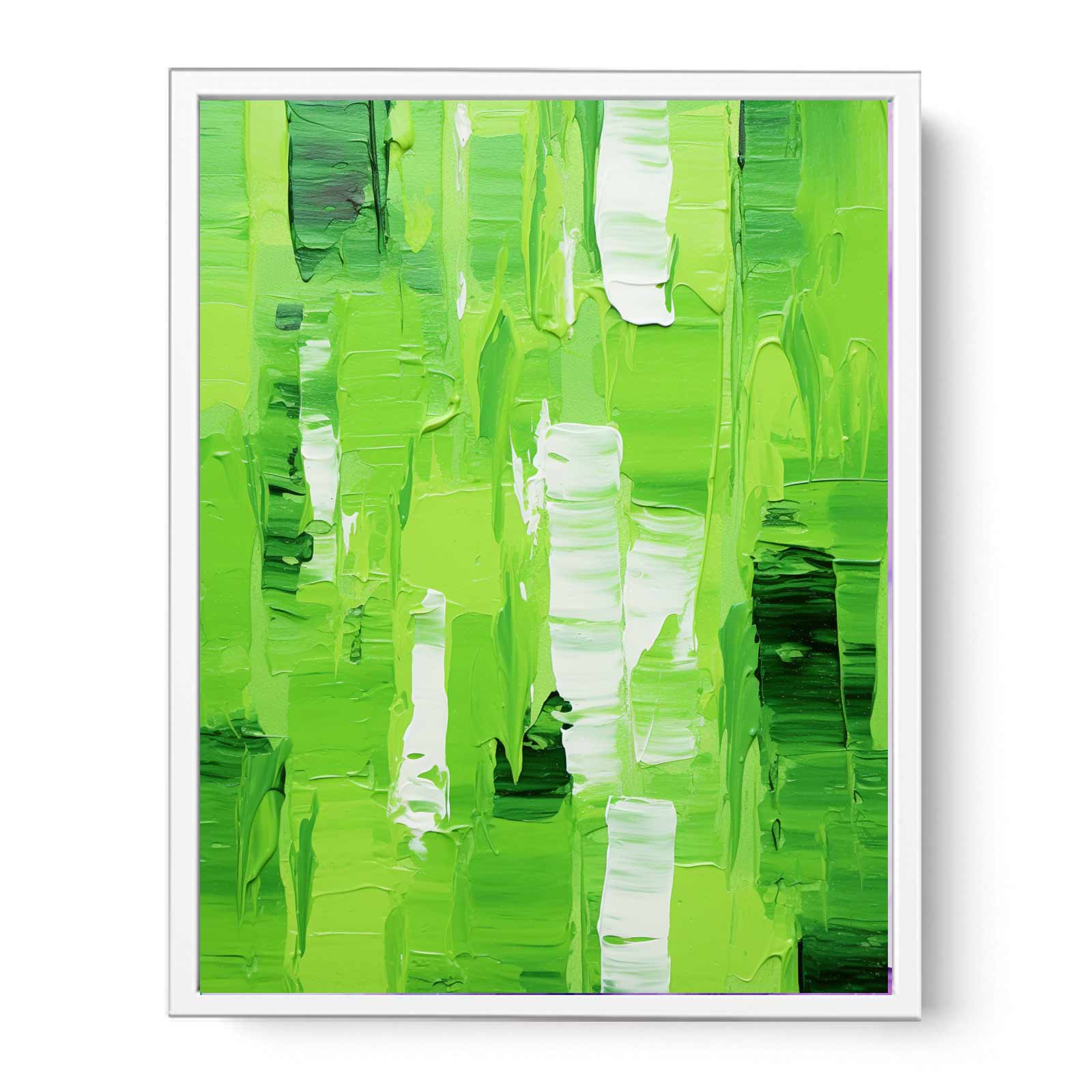 Abstract Green palette knife painting-5