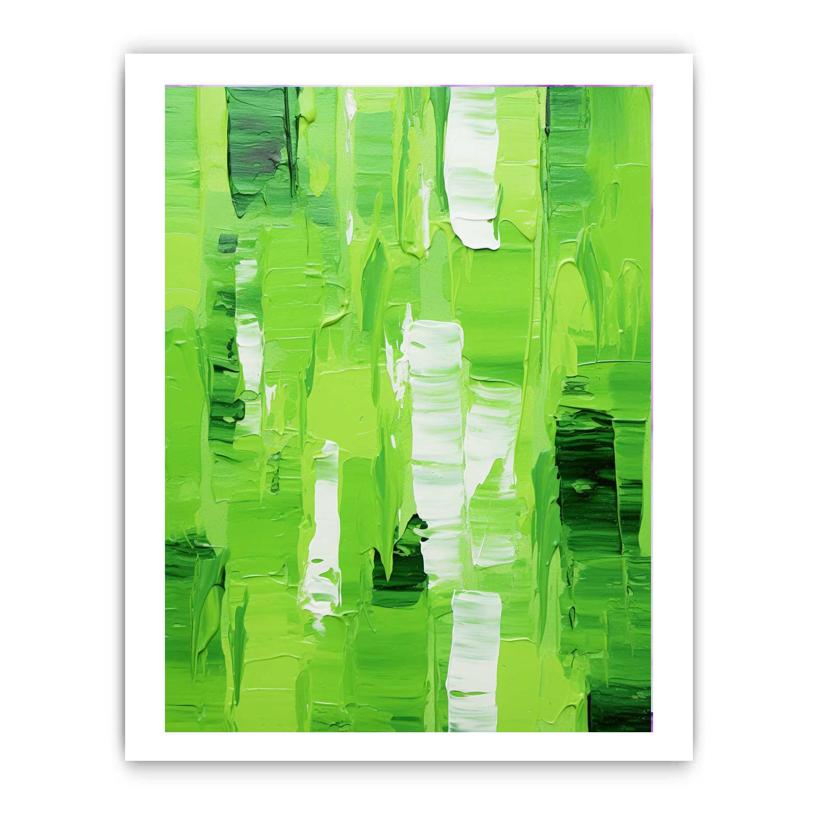 Abstract Green palette knife painting-8