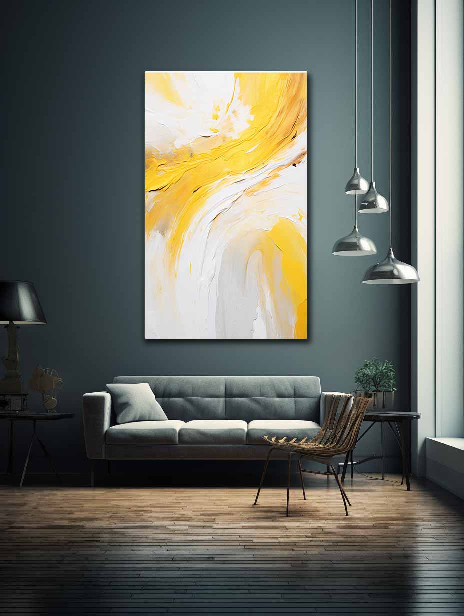 Yellow Knife Abstract Art Painting Canvas Art Print-1