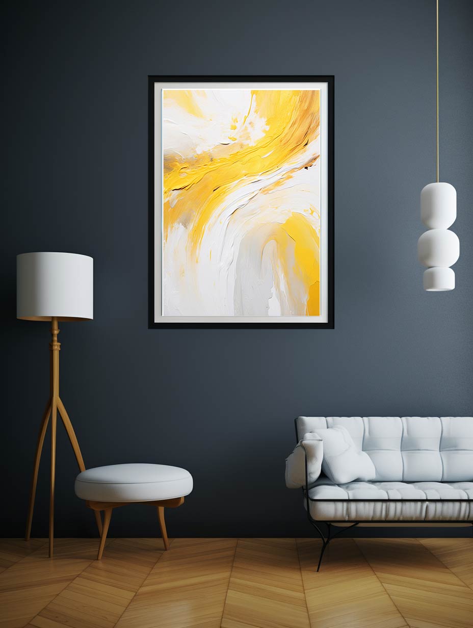 Yellow Knife Abstract Art Painting Canvas Art Print-2