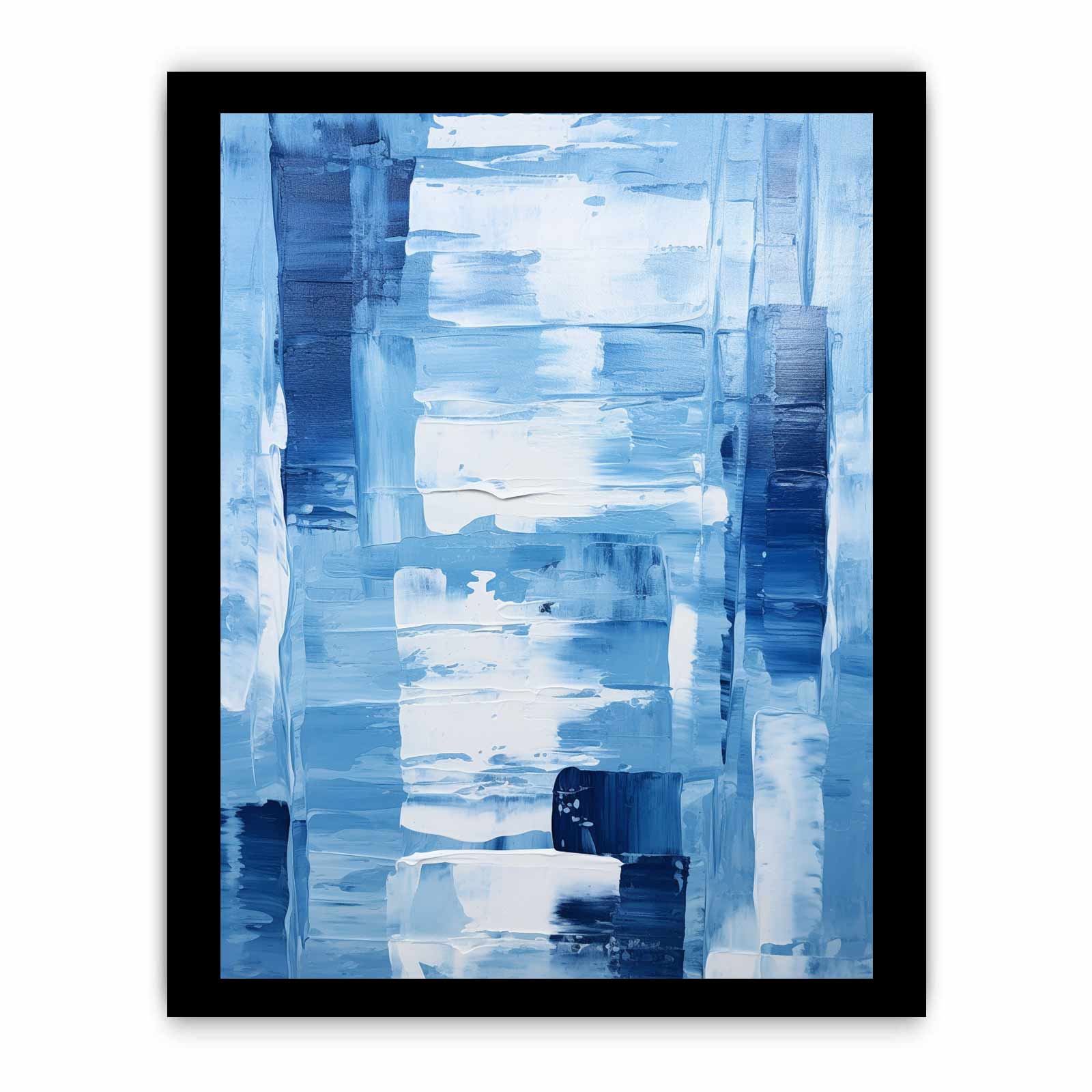 Knife Blue Abstract Art palette knife painting-7