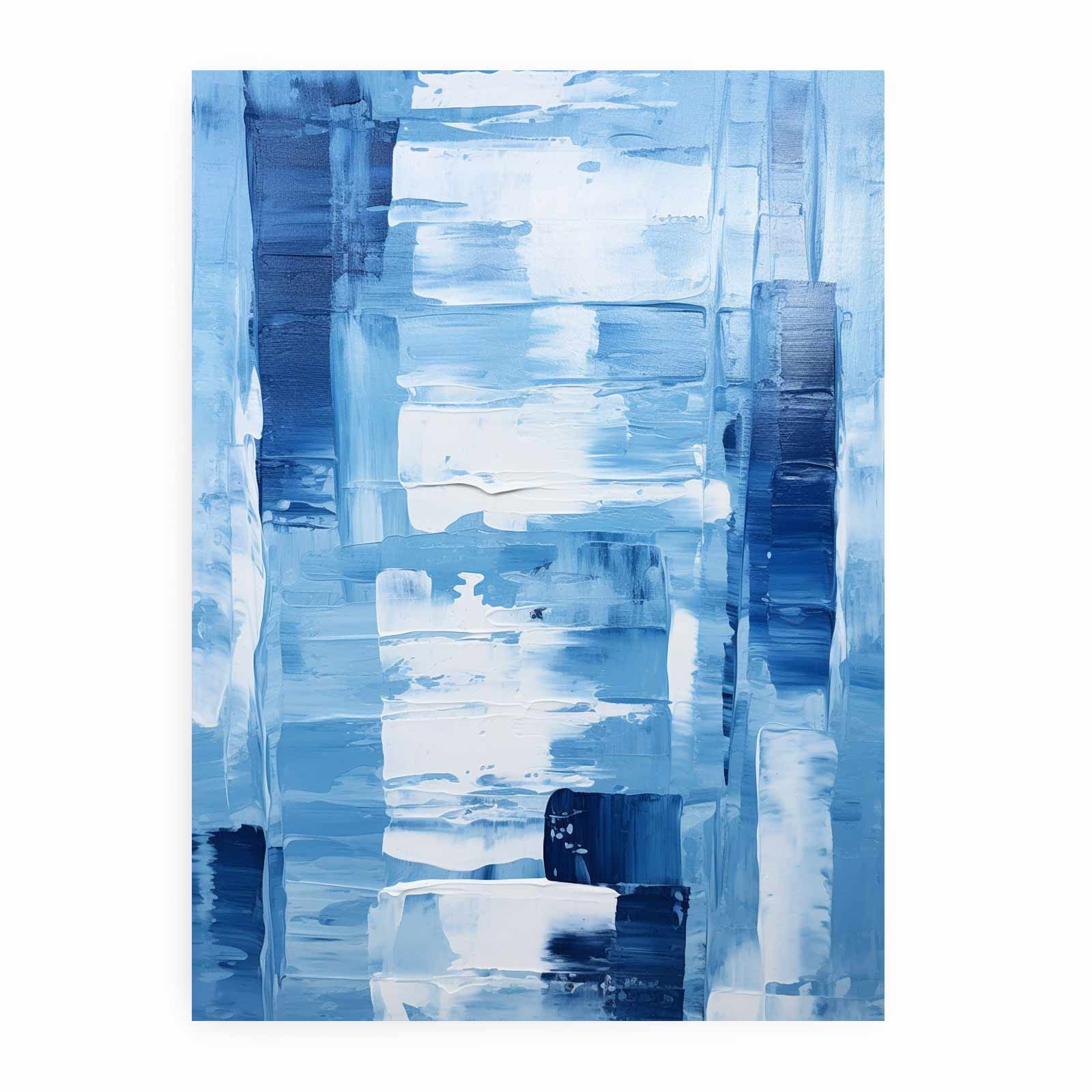 Knife Blue Abstract Art palette knife painting-0