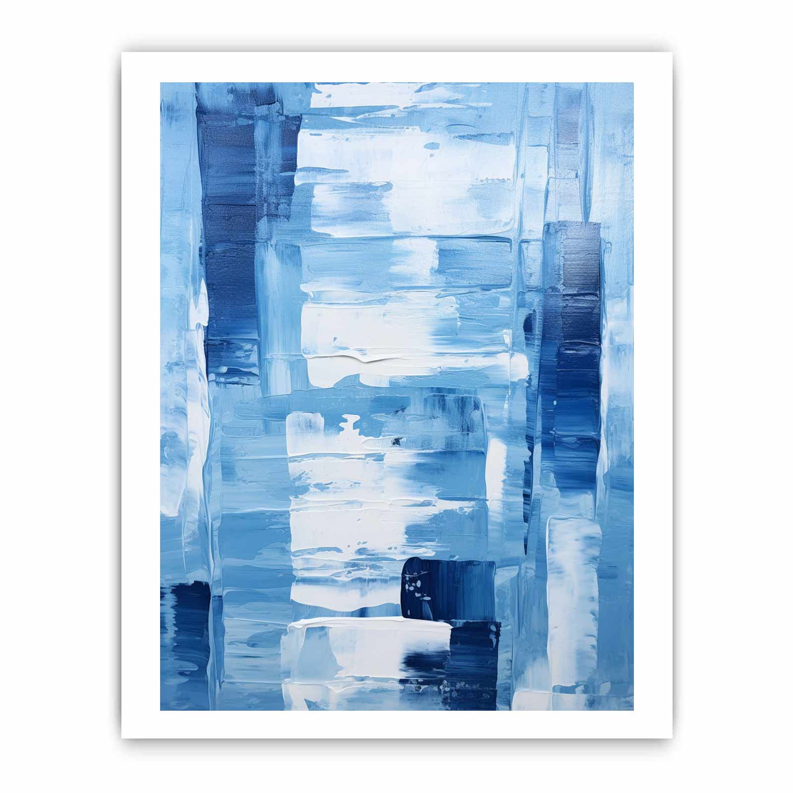 Knife Blue Abstract Art palette knife painting-8