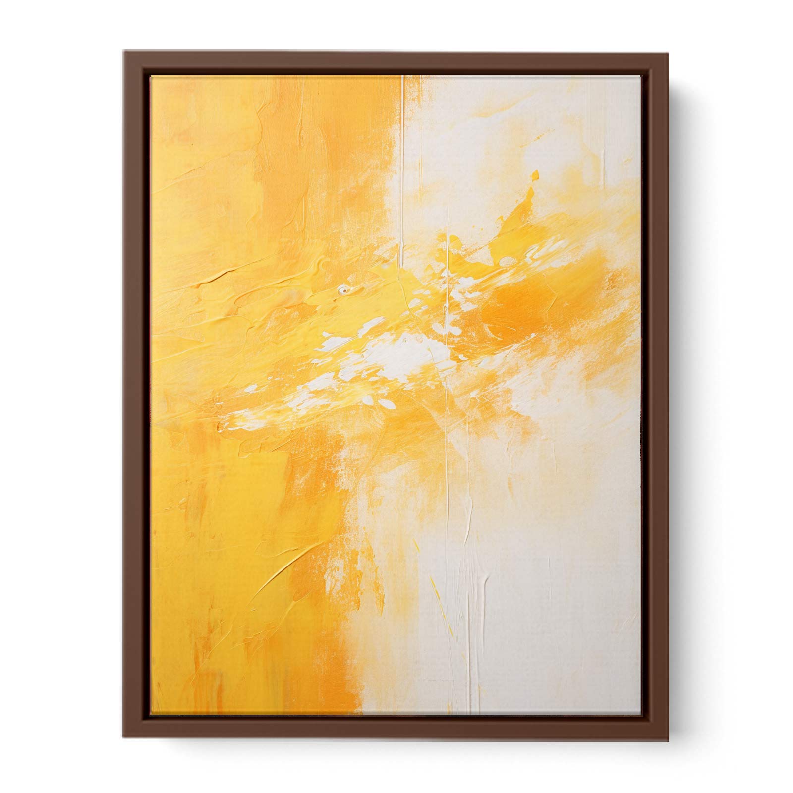Yellow White Abstract Painting Canvas Art Print-6