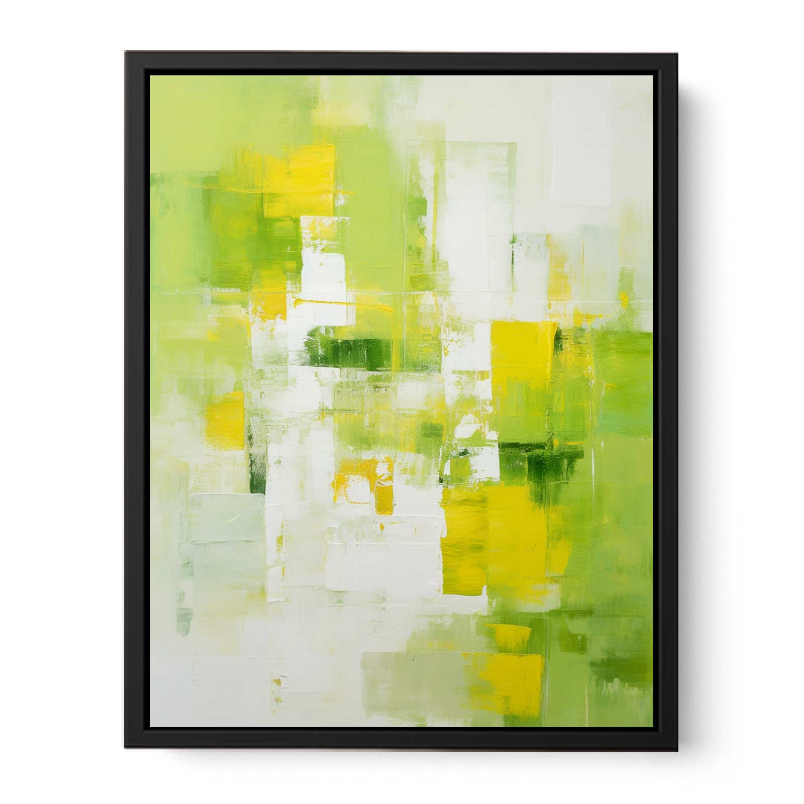 Abstract Painting Green Yellow Canvas Art Print-4
