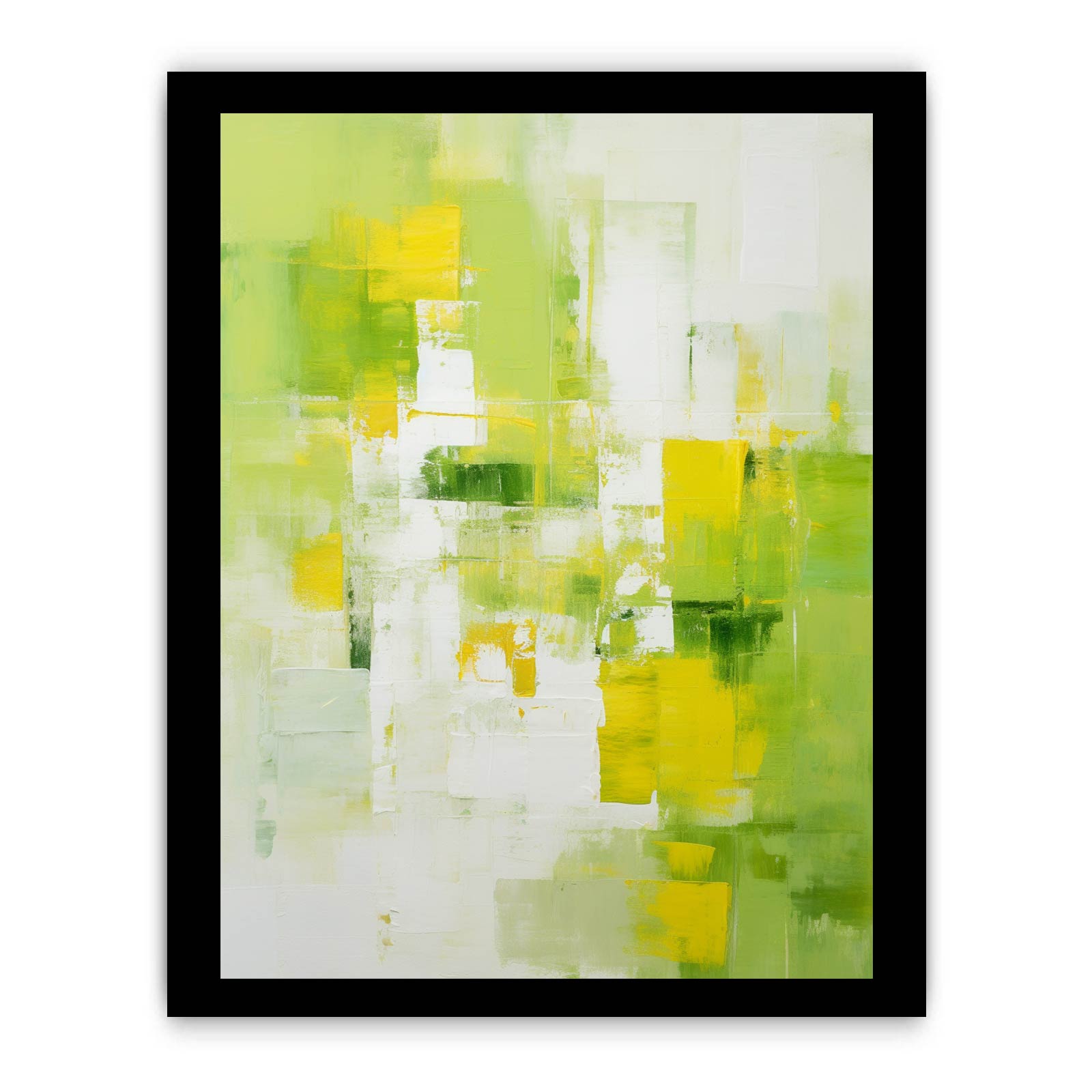 Abstract Painting Green Yellow Canvas Art Print-7