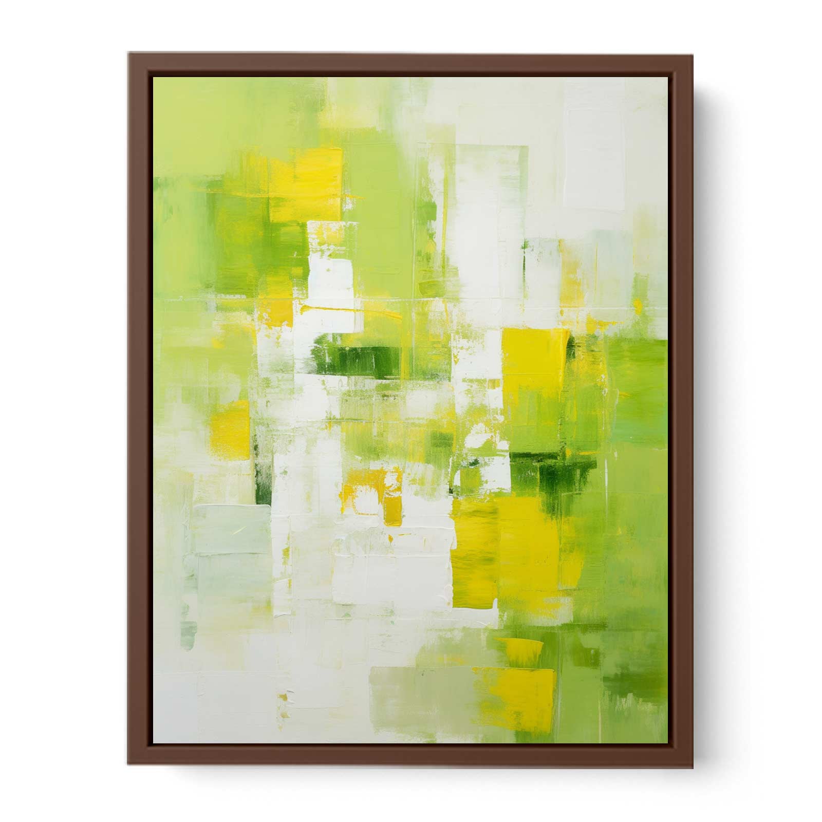Abstract Painting Green Yellow Canvas Art Print-6