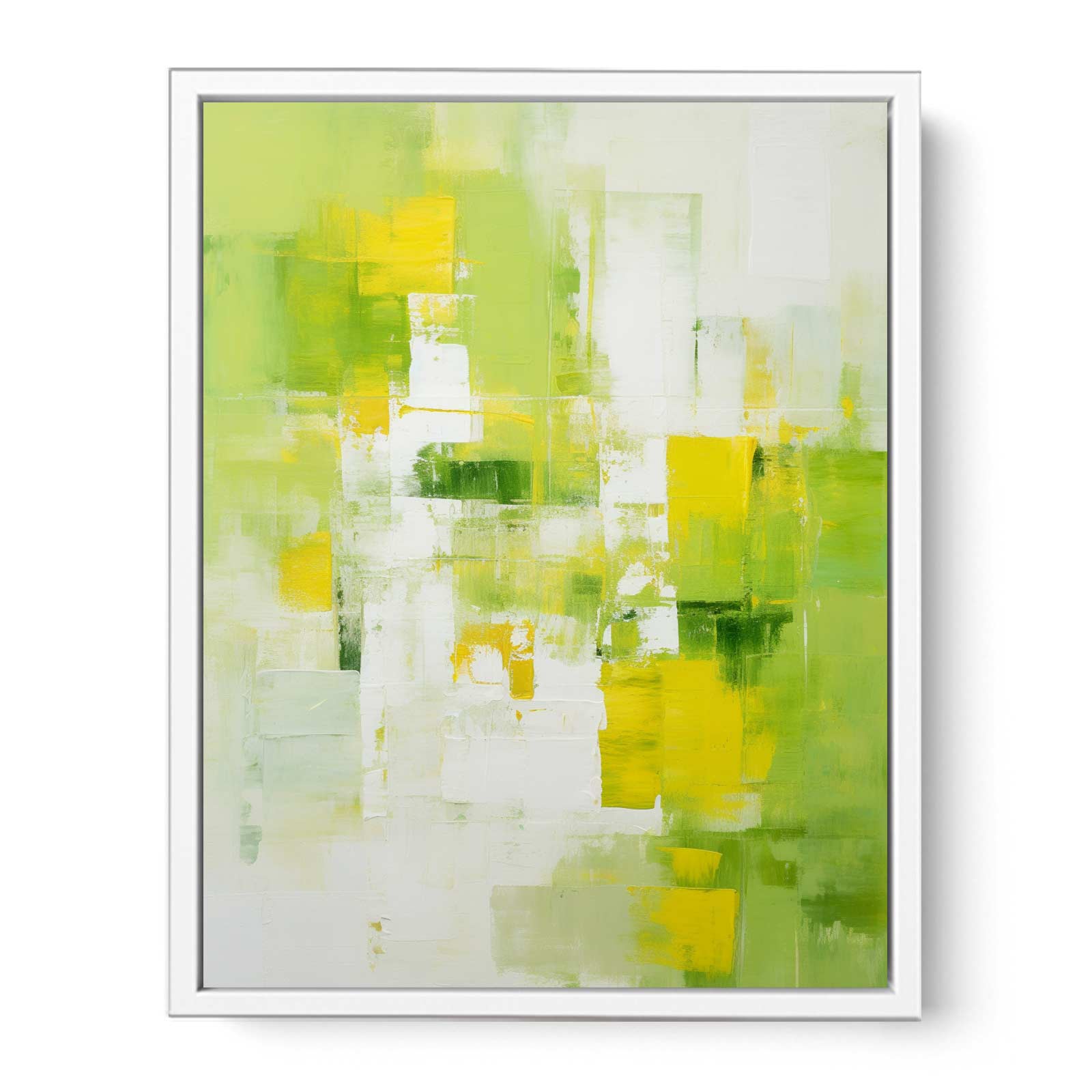 Abstract Painting Green Yellow Canvas Art Print-5