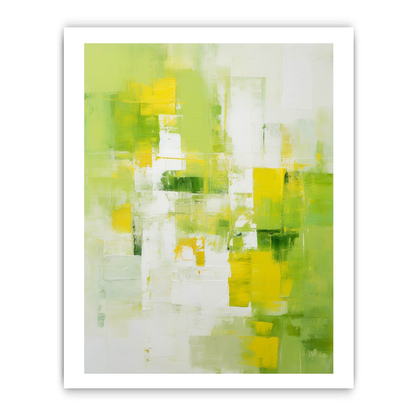 Abstract Painting Green Yellow Canvas Art Print-8