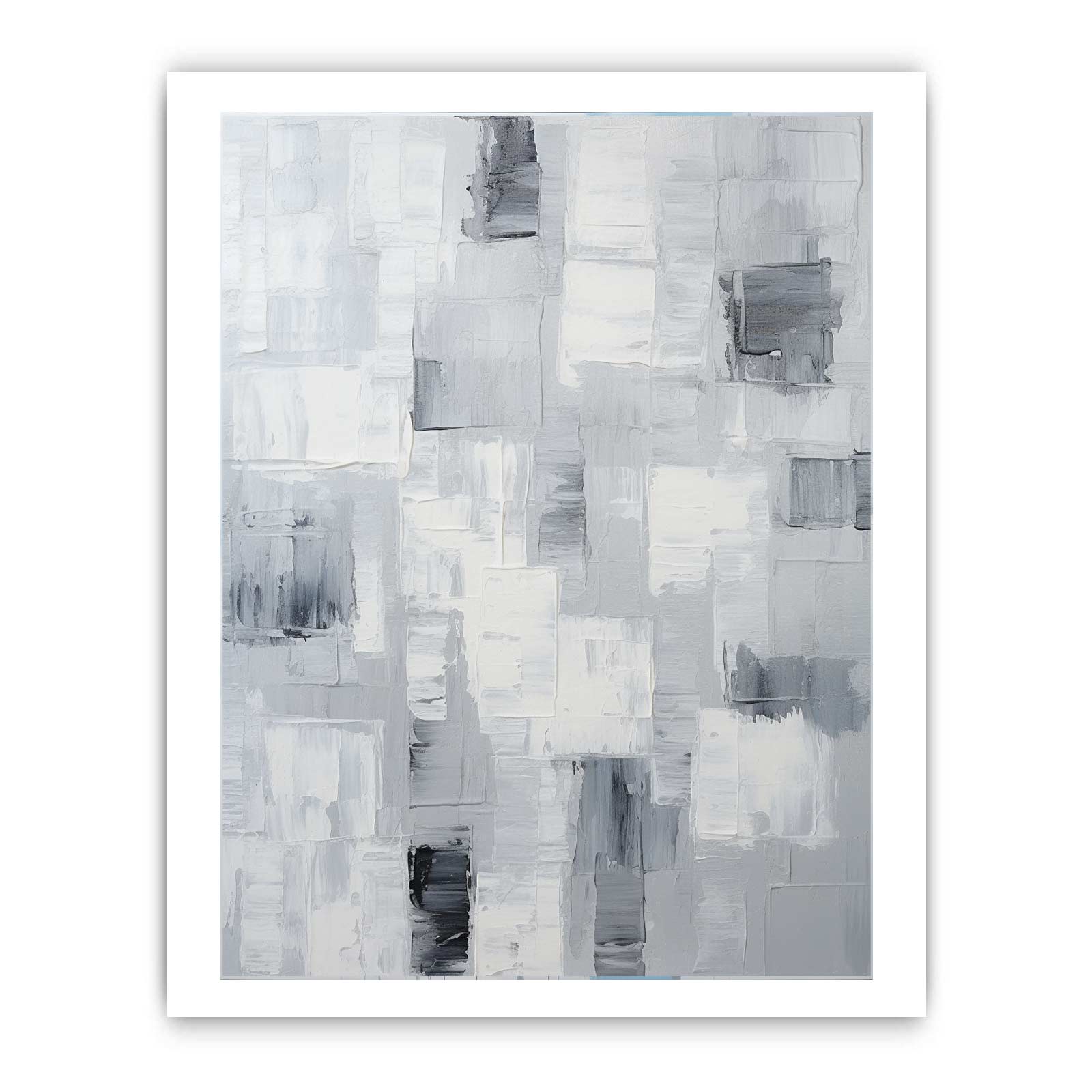 Abstract Painting Grey Canvas Art Print-8