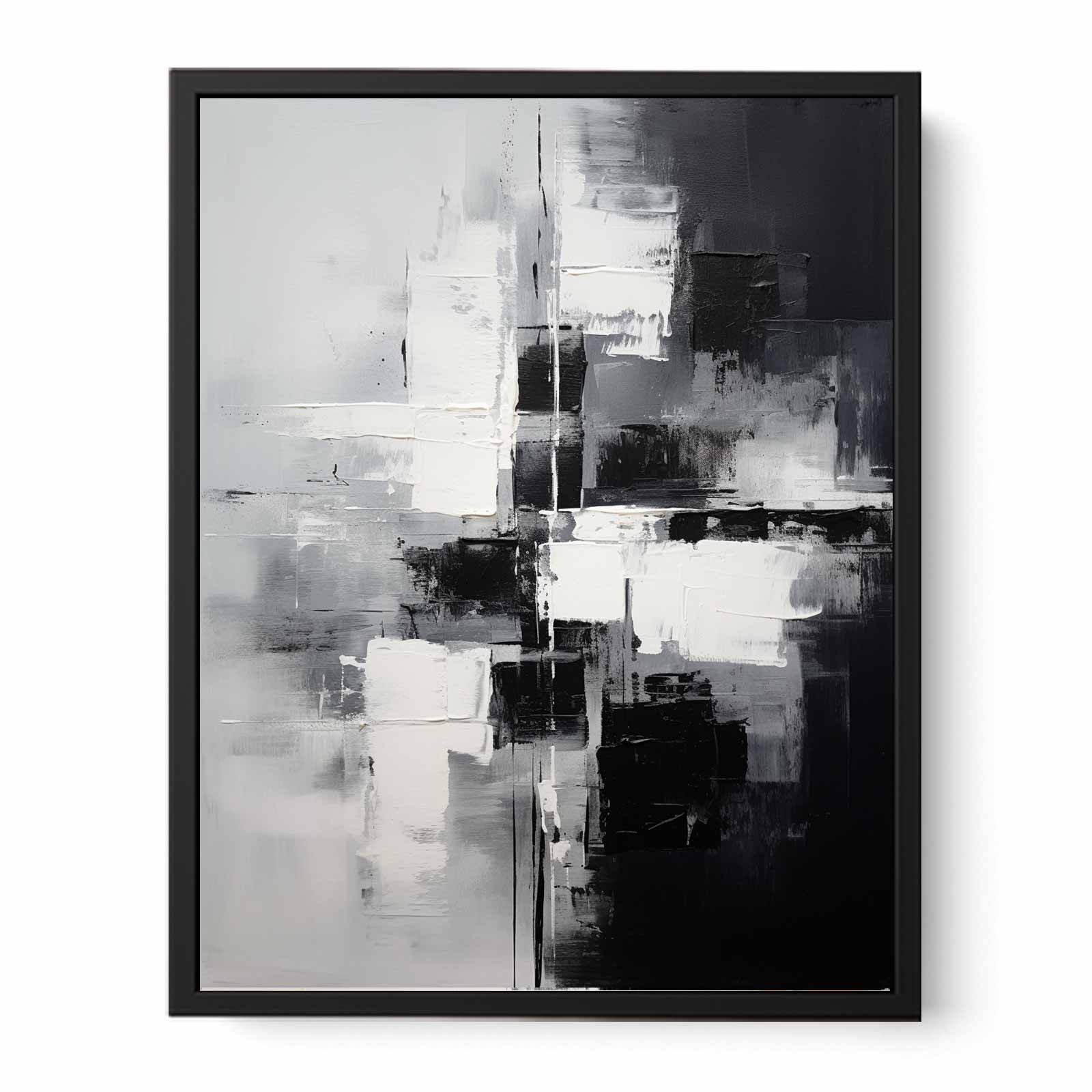 Abstract Black And Grey Painting Canvas Art Print-4