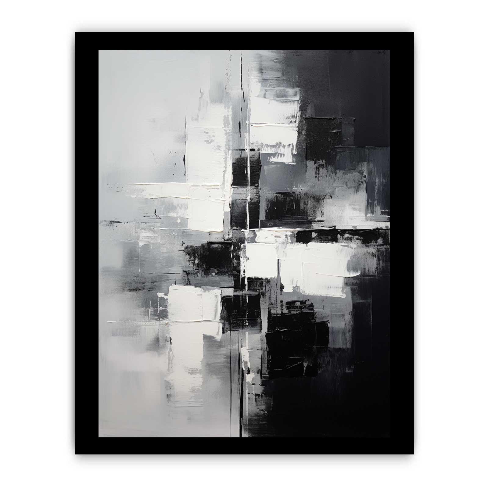 Abstract Black And Grey Painting Canvas Art Print-7