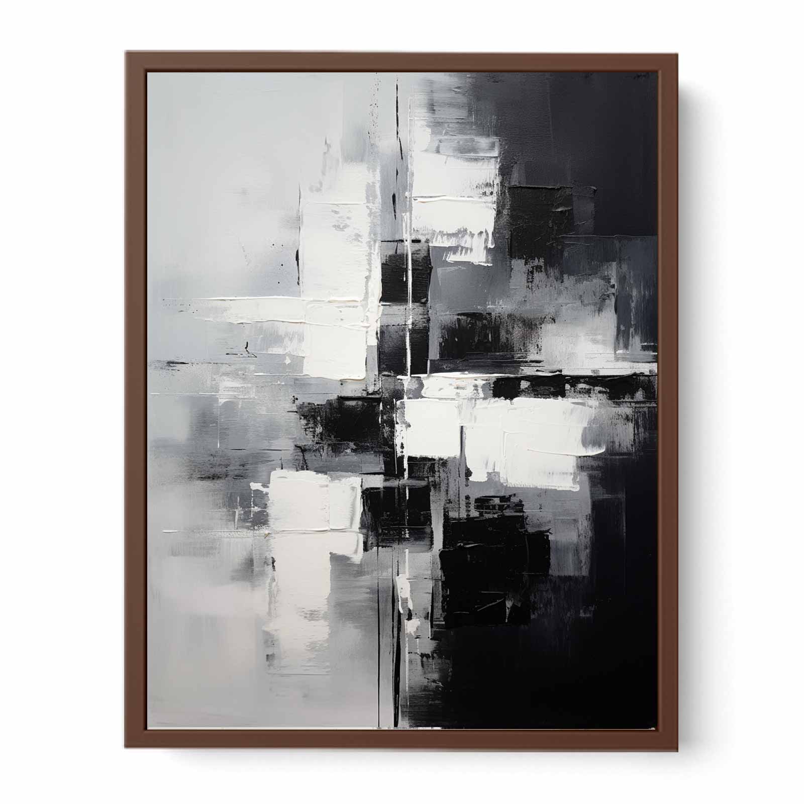 Abstract Black And Grey Painting Canvas Art Print-6
