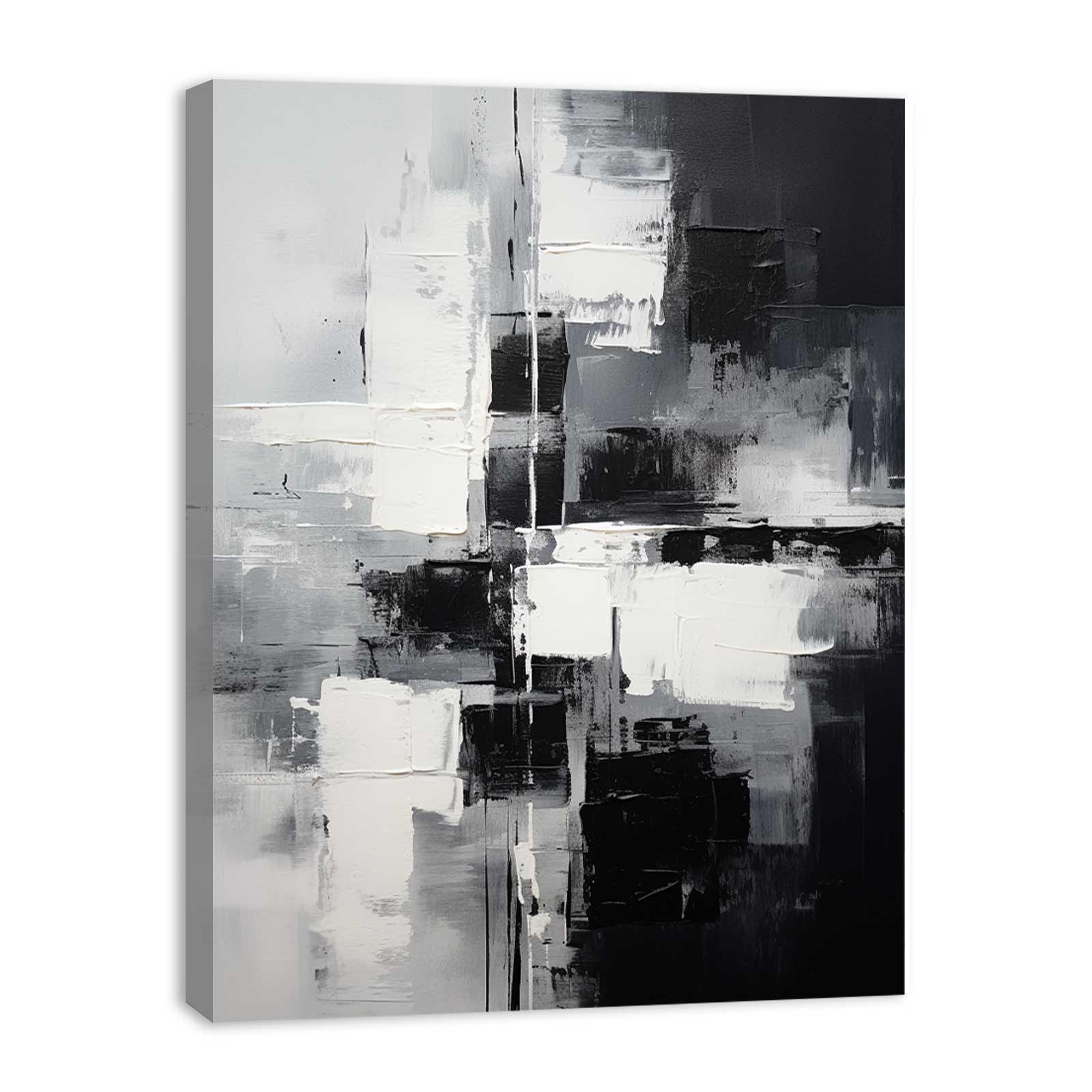 Abstract Black And Grey Painting Canvas Art Print-3