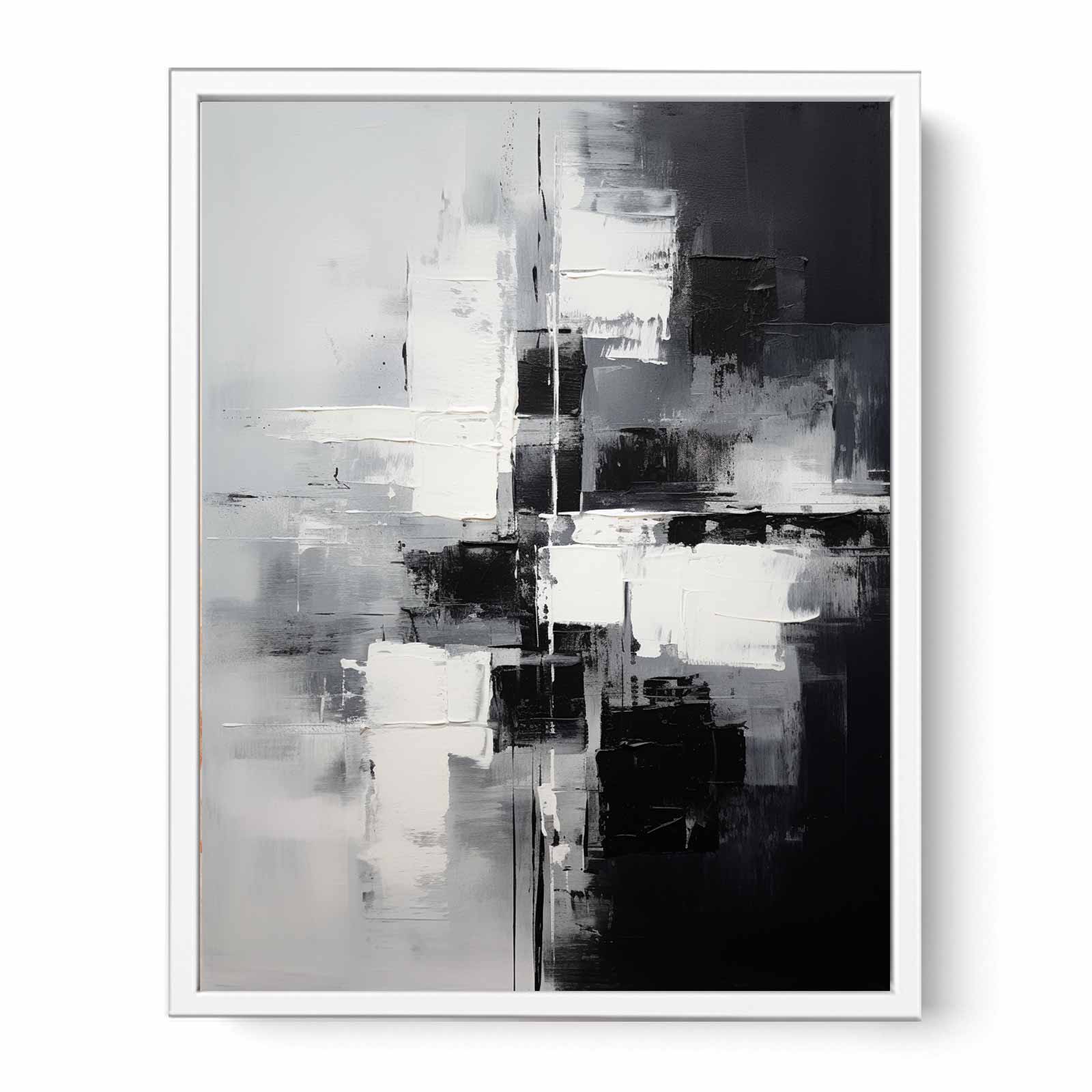 Abstract Black And Grey Painting Canvas Art Print-5