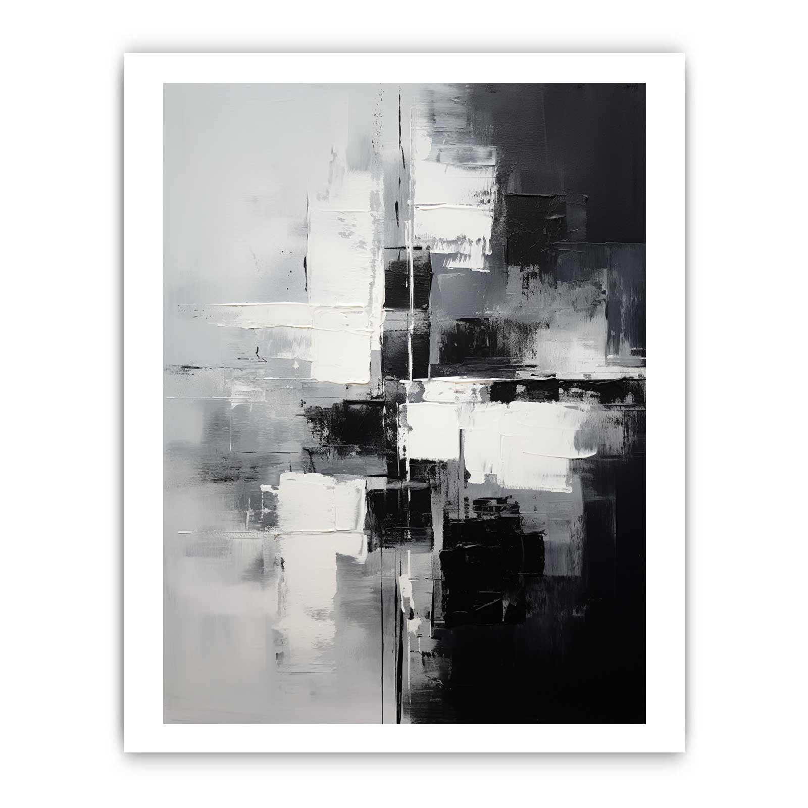 Abstract Black And Grey Painting Canvas Art Print-8