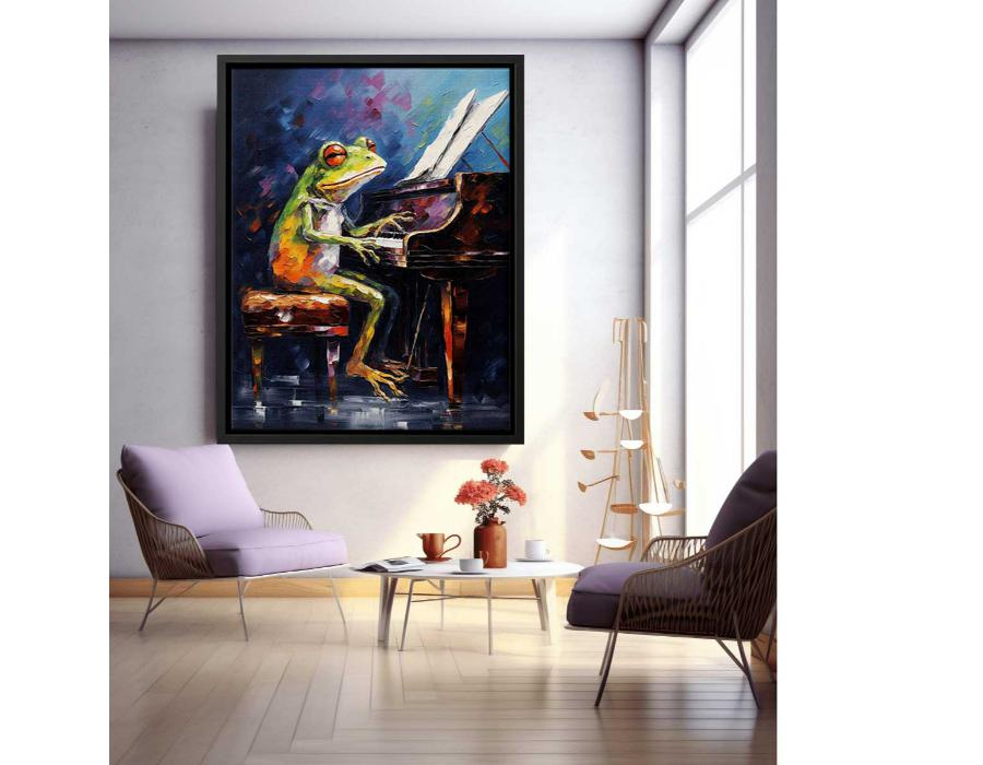 Frog Piano Modern Art Canvas Art Print-2