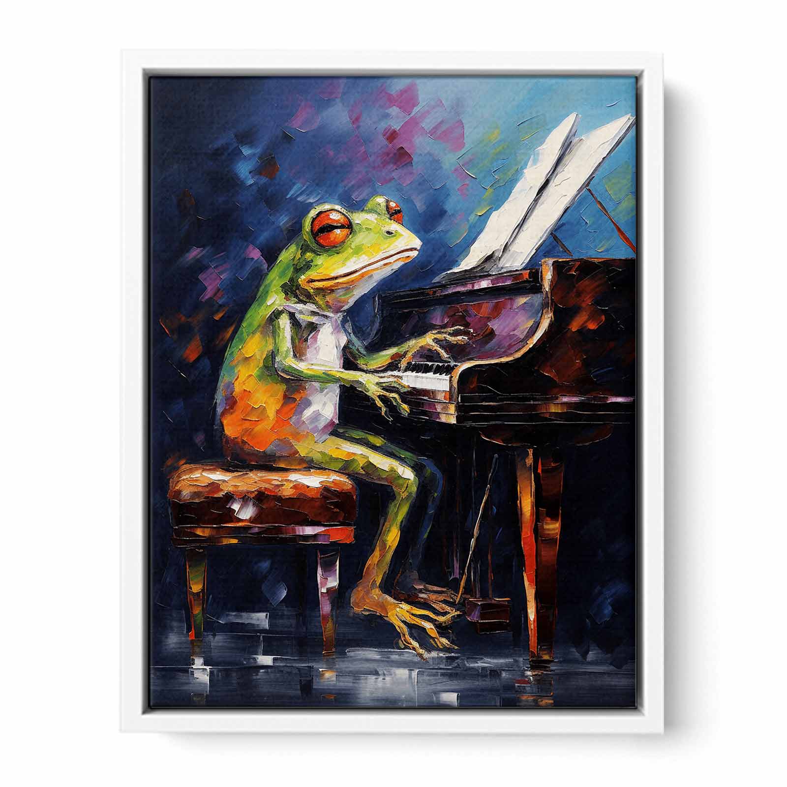 Frog Piano Modern Art Canvas Art Print-5