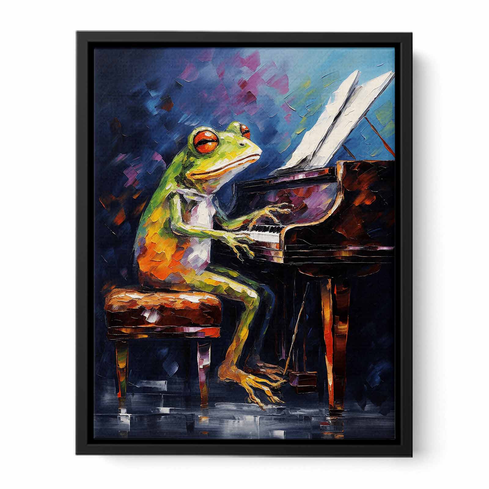 Frog Piano Modern Art Canvas Art Print-4