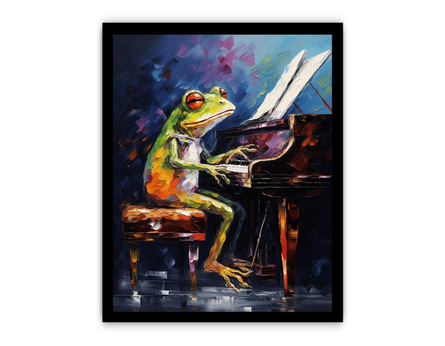 Frog Piano Modern Art Canvas Art Print-7