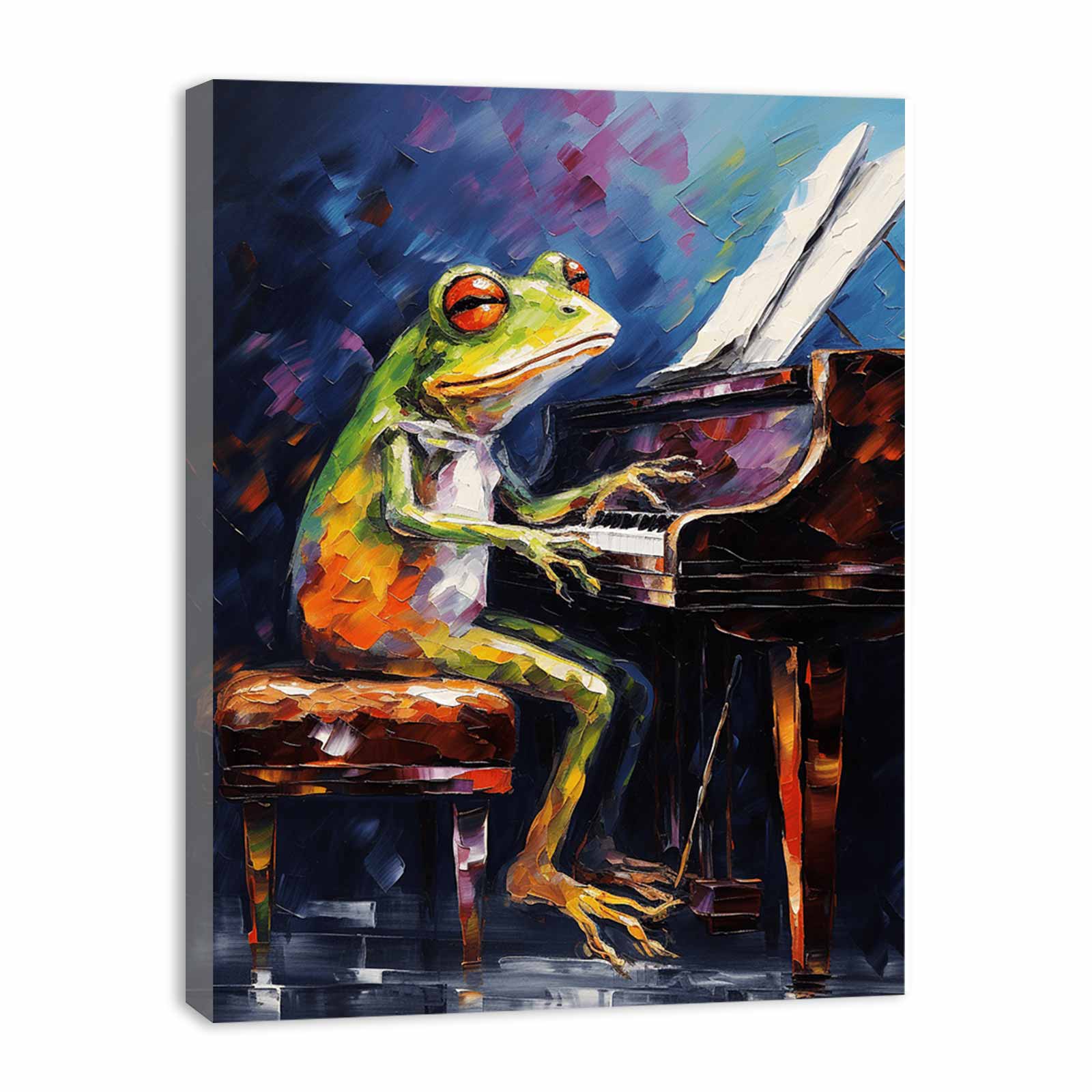 Frog Piano Modern Art Canvas Art Print-3