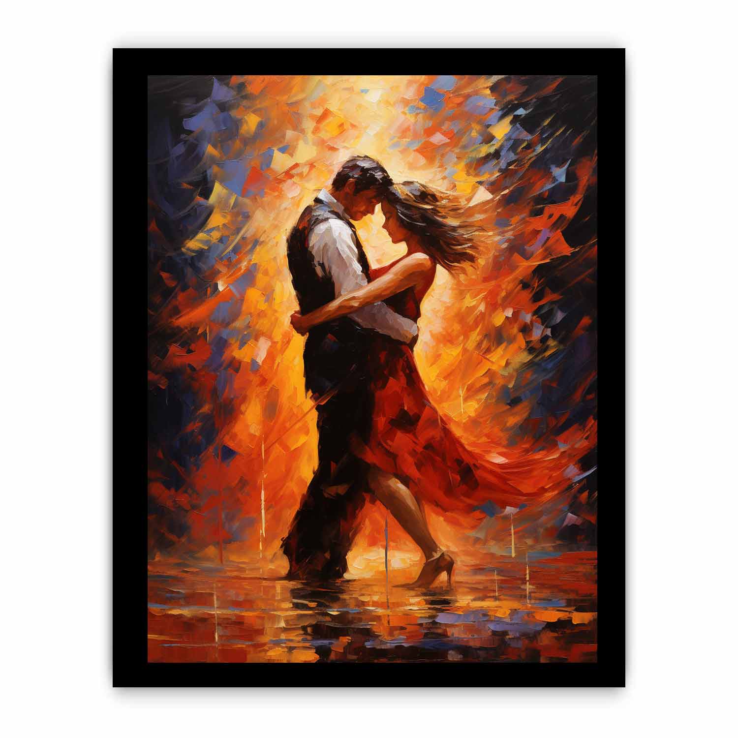 Dancing Couple Modern Art Canvas Art Print-7