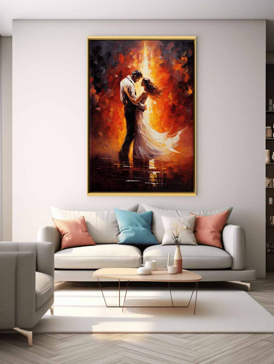 Couple Dance Modern Art Canvas Art Print-1